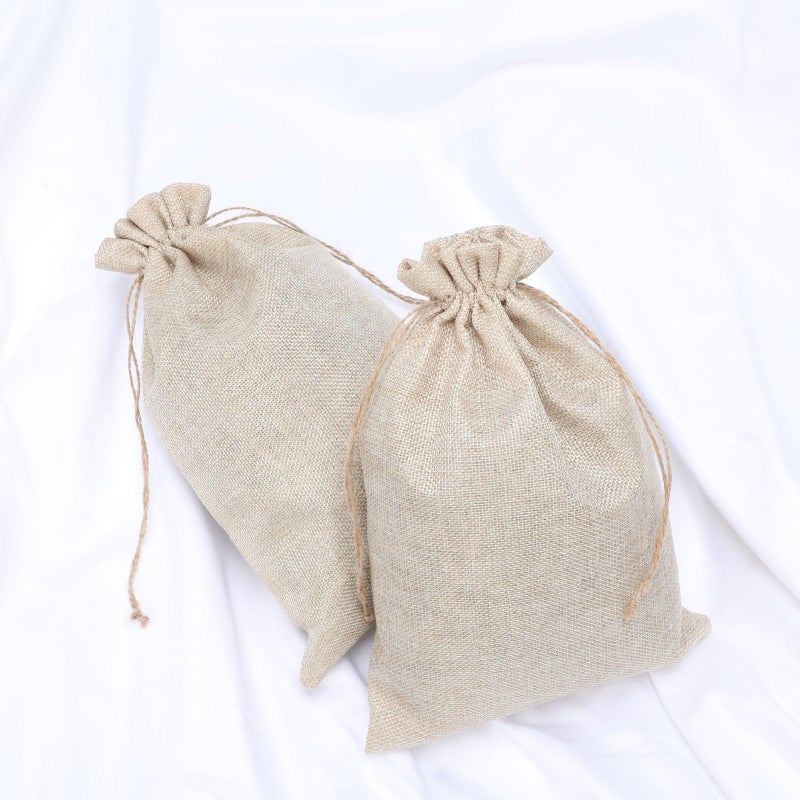 Tapleap Burlap Bags with Drawstring  8""x12"" Burlap Favor Sack (Lot of 10) for Wrapping Graduation  Memorial Day Favors Gifts  Birthday  Wedding  Graduation Party or Household Use - Image 3